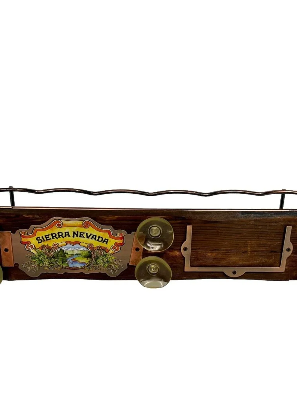 Sierra Nevada 6 Beer Bottle Floating Bar Shelf Rack Wood Copper Window Mounted